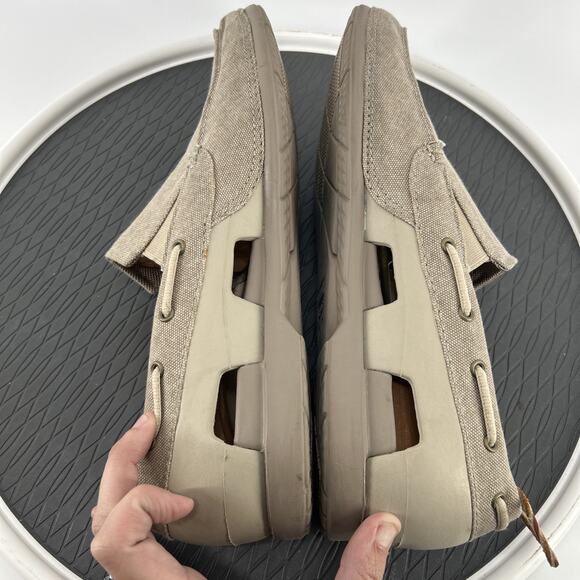 Men's Crocs Beach Line Canvas Slip On Boat Shoes Loafers Mens Size 13 Comfort - Picture 6 of 10
